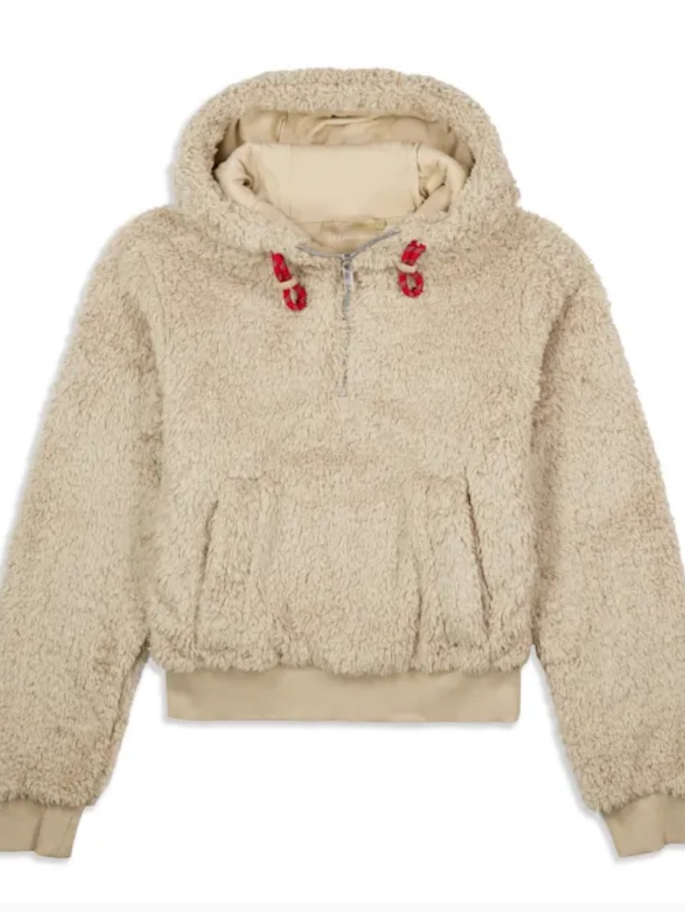Lululemon Oh So Sherpa Fleece Half Zip Pullover Hoodie in Trench Tan Size 8
